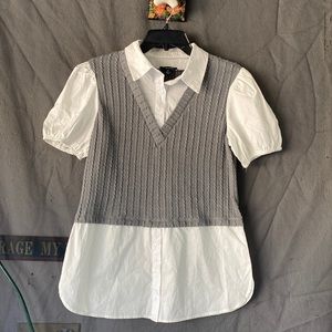 Juniors shirt with attached vest